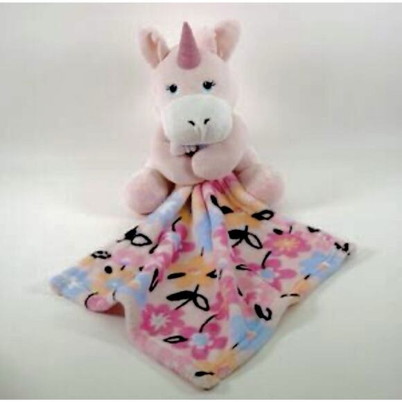 Little Beginnings Lovey Plush Unicorn Holding Flower Security Blanket New - Picture 1 of 4